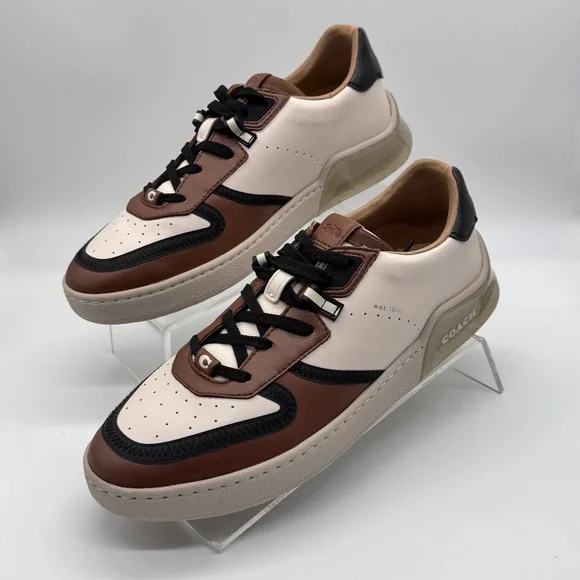Coach CitySole Court Sneakers Men’s 10D Brown Black White Leather Low Top Shoes - Picture 3 of 16
